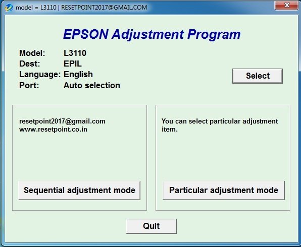 Epson L3110 Adjustment Program