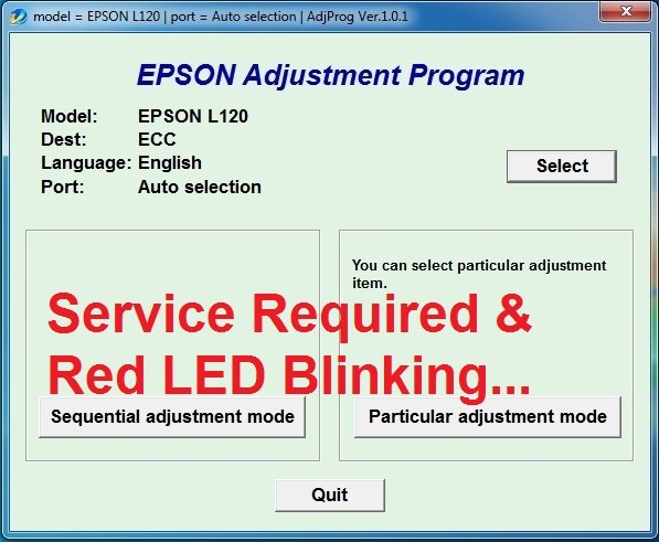 Epson L120 adjustment Program