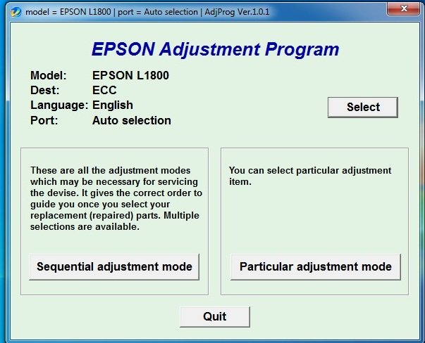 Epson L1800 Resetter Download