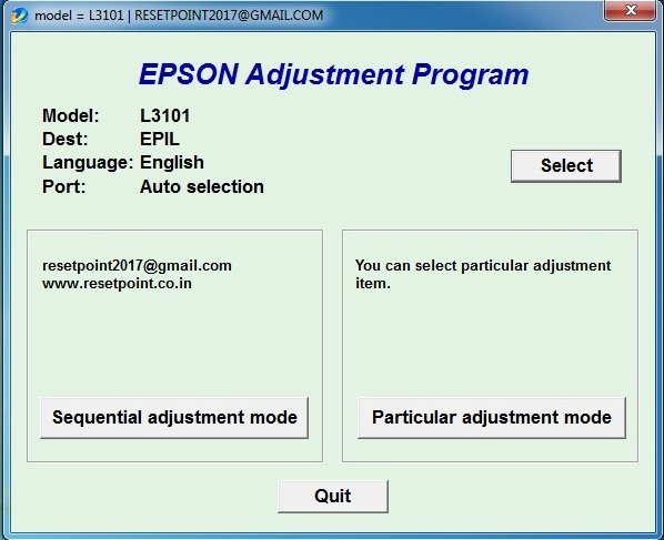 Epson L3101 Resetter Download